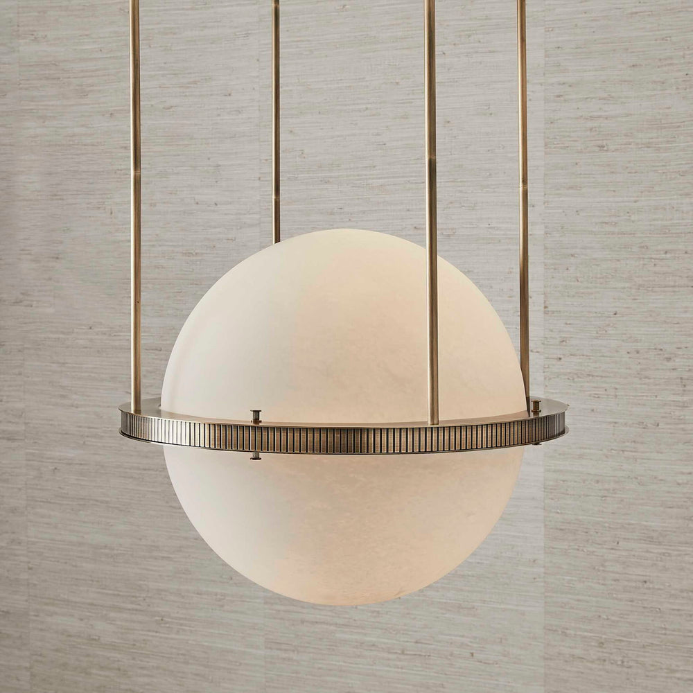 Moon Ring - Pendant - Light Antique Brass / White