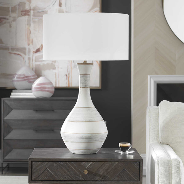 Potter - Table Lamp - Striped Ivory Blue