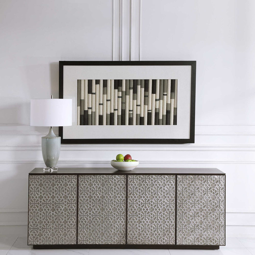 Flaxen Scroll - Shadow Box - Black / Blue / White