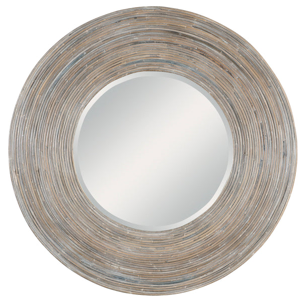 Vortex - White Washed Round Mirror