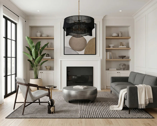 Rhine Chandelier - Black Jute