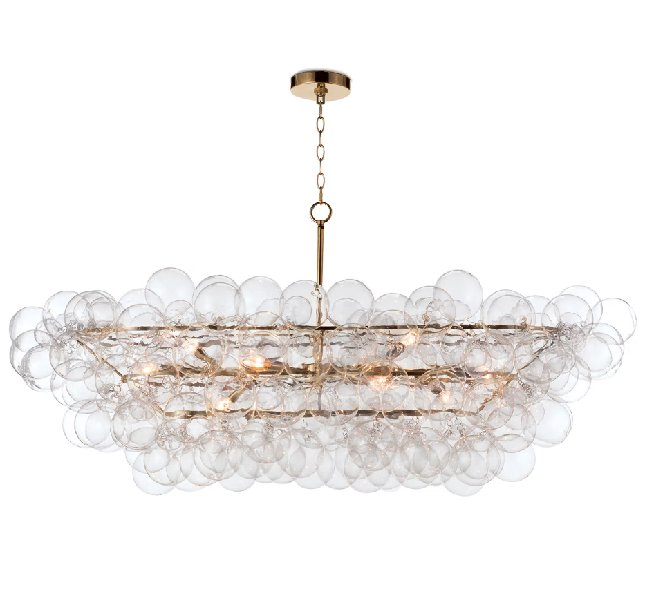 Bubbles Chandelier Linear (Natural Brass)