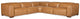 Light Brown / 5 Seat Sectional 3-Power