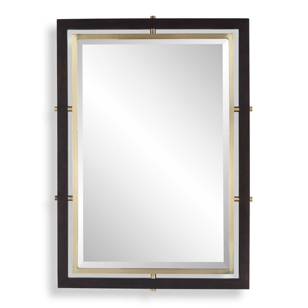 Bach - Rectangle Mirror - Walnut & Brass