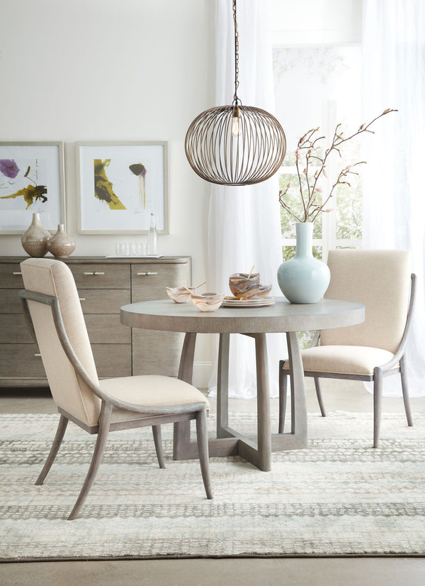 Affinity - 48" Round Pedestal Dining Table With 1-18" Leaf - Dark Gray