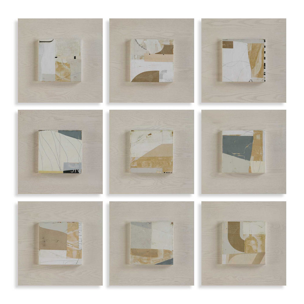 New Wisdom - Framed Canvases (Set of 9) - Beige / Light Brown