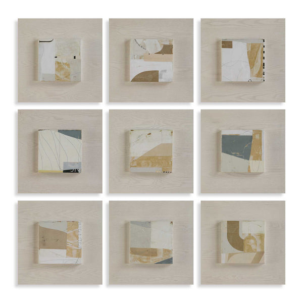 New Wisdom - Framed Canvases (Set of 9) - Beige / Light Brown