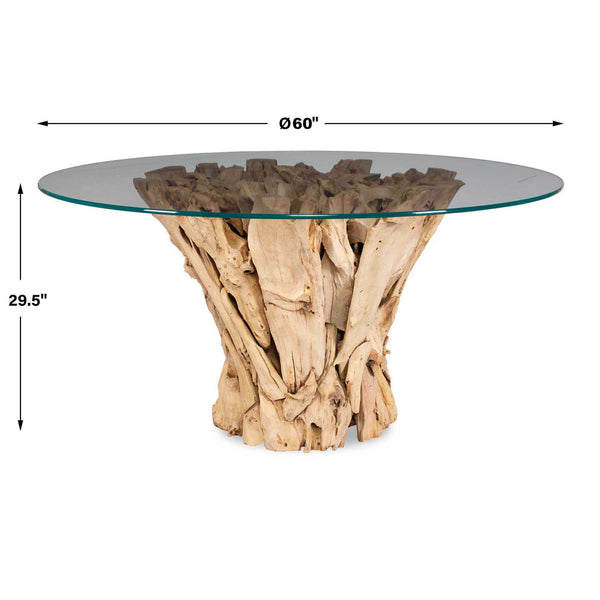 Teak Root - Round Dining Table - Bleached