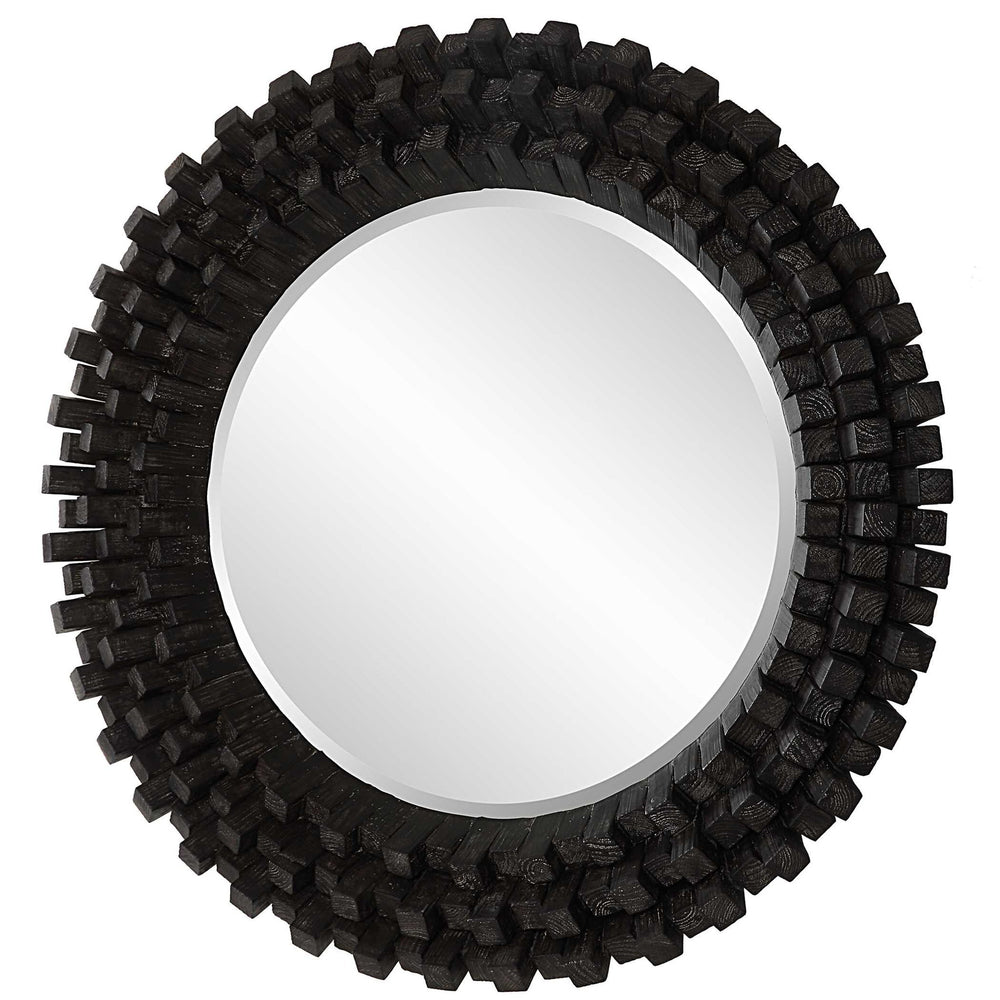 Circle Of Piers - Round Mirror - Black