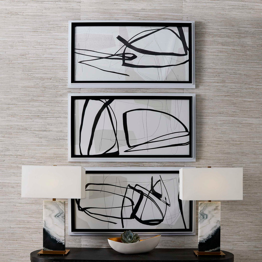 Jargon - Wall Art (Set of 3) - Black / White