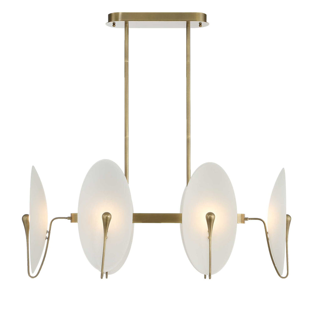 Opal Wand - Pendant - Light Antique Brass / White
