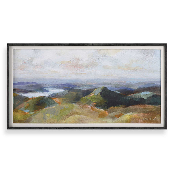 Above The Lakes - Framed Landscape Print - Gray