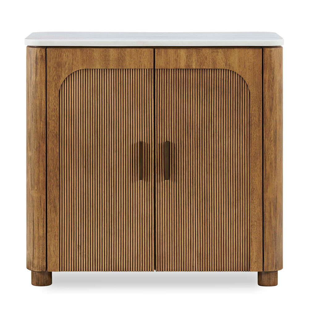 Mebarak - Reeded 2 Door Cabinet - Bronze,White,Woodtone