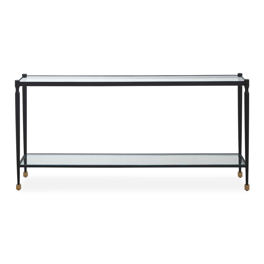 Javana - Glass / Iron Console Table - Brass,Bronze