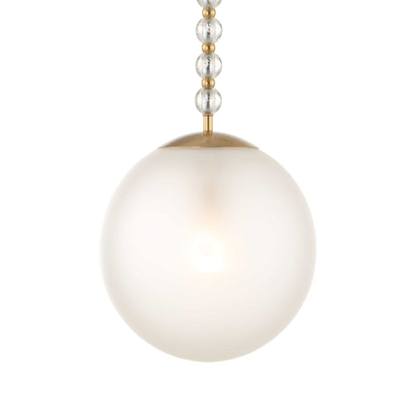 Ripple - 1 Light Frost Glass Pendant - Gold