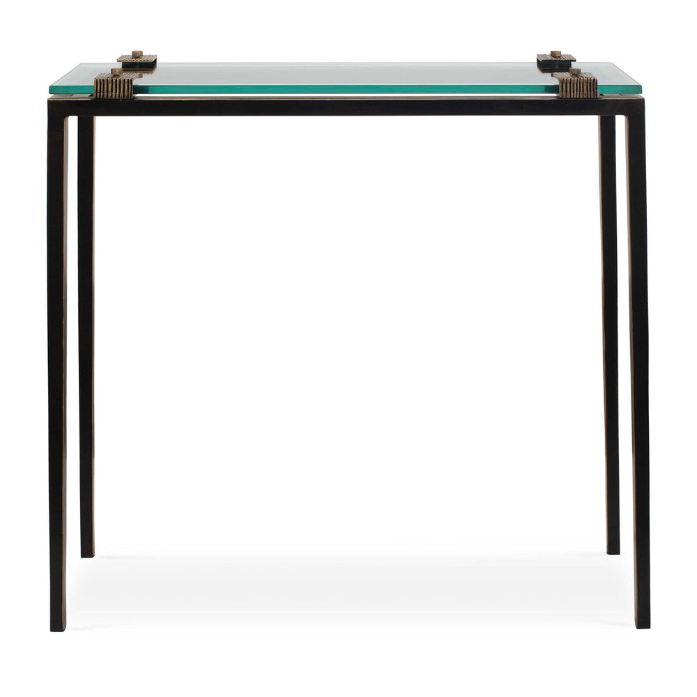 Averona - Glass Top Accent Table - Bronze