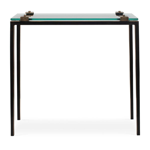 Averona - Glass Top Accent Table - Bronze