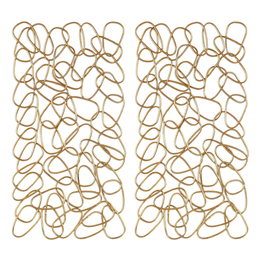 In The Loop - Wall Art (Set of 2) - Gold