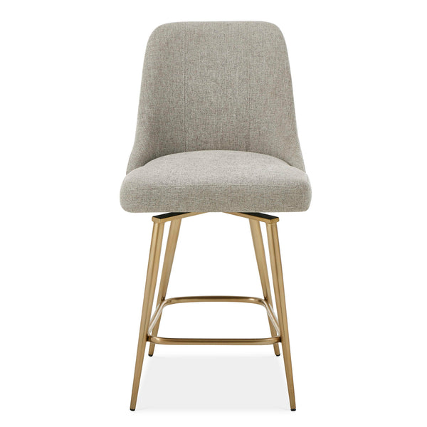 Bramwell - Upholstered Counter Stool - Gray / Gold
