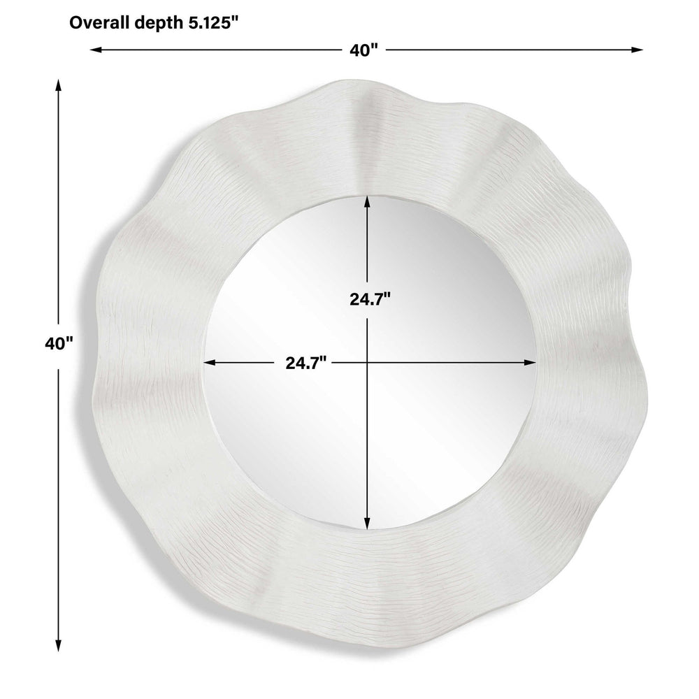 Wave Length - Round Mirror - White