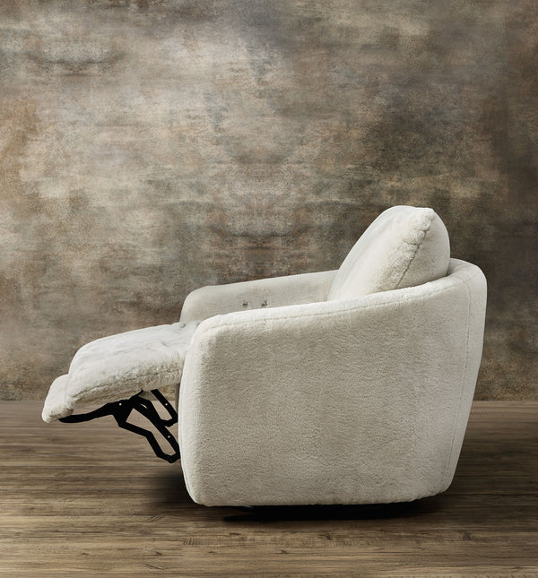 CC - Bonnie Swivel Chair With Power Footrest - White
