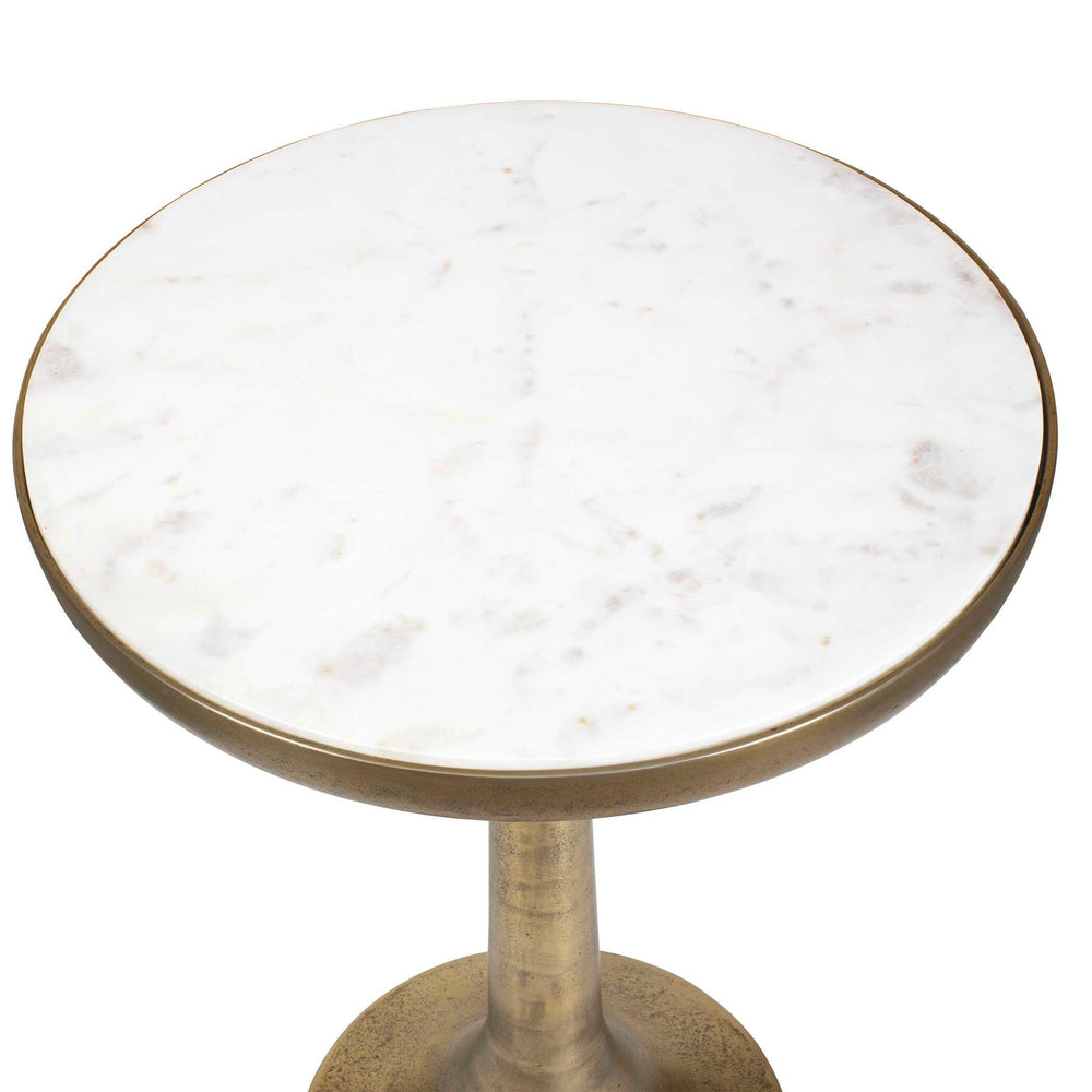Gianno - Round Marble Side Table - Brass / White