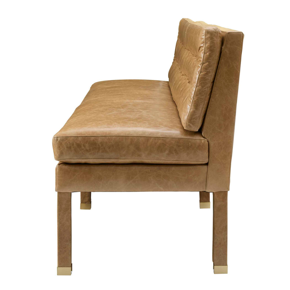 Approach The Bench - Parchment Leather Banquette - Light Brown