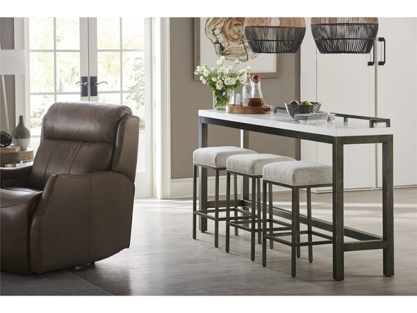Curated - Essence Console Table With Stools - White