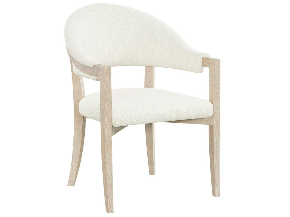 Velora - Arm Chair - White / Light Brown