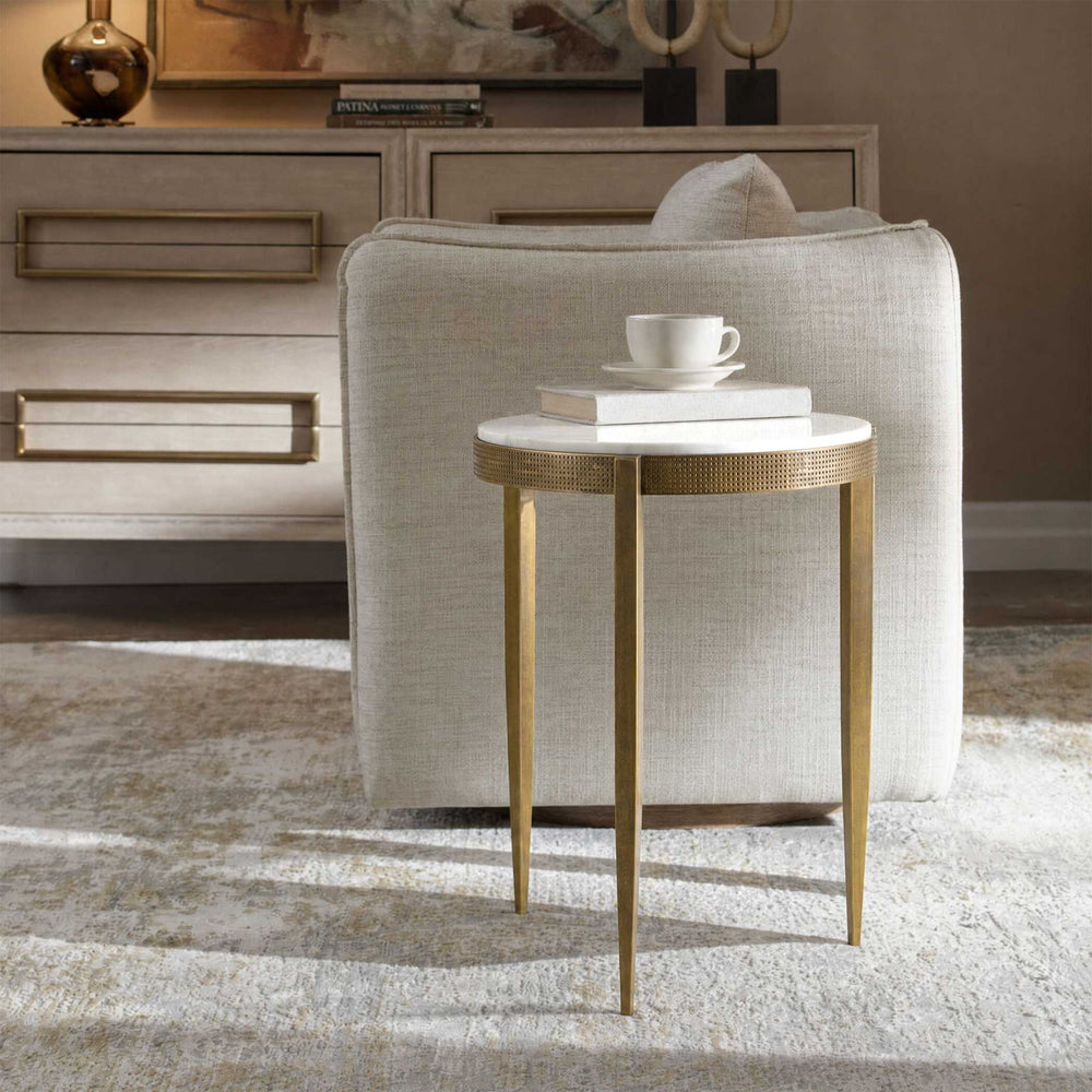 Ocilla - Accent Table - Brass,White