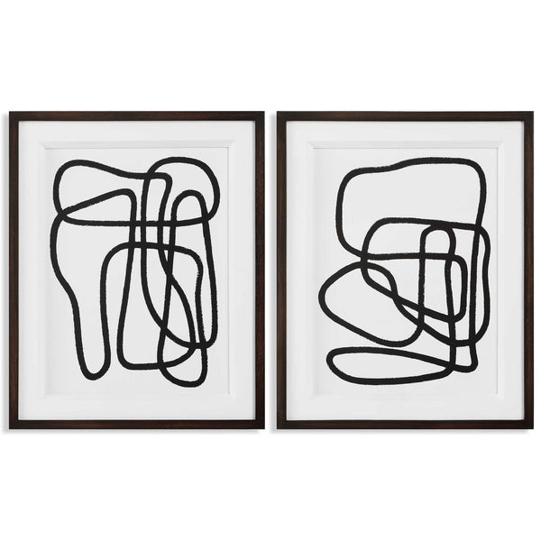 Entangle - Framed Prints (Set of 2) - Black / White