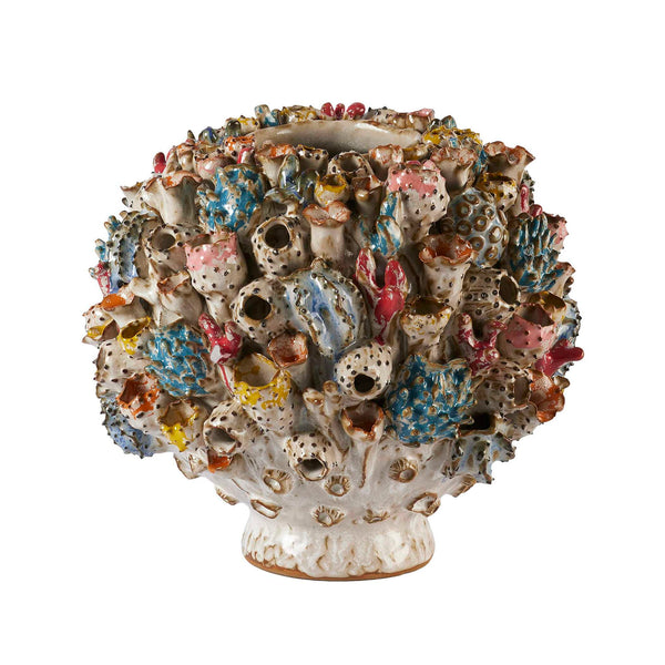 Sea Garden - Ball Vase - Blue / Red