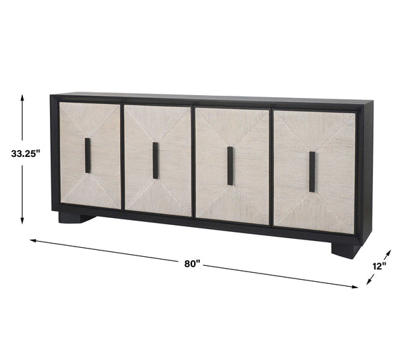 Show Me The Ropes - 4 Door Cabinet - Black / White