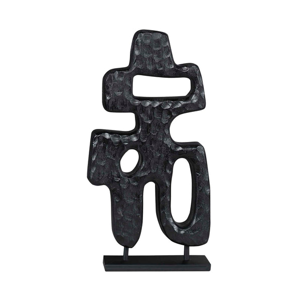 Chiseled Silhouette - Small Sculpture - Black