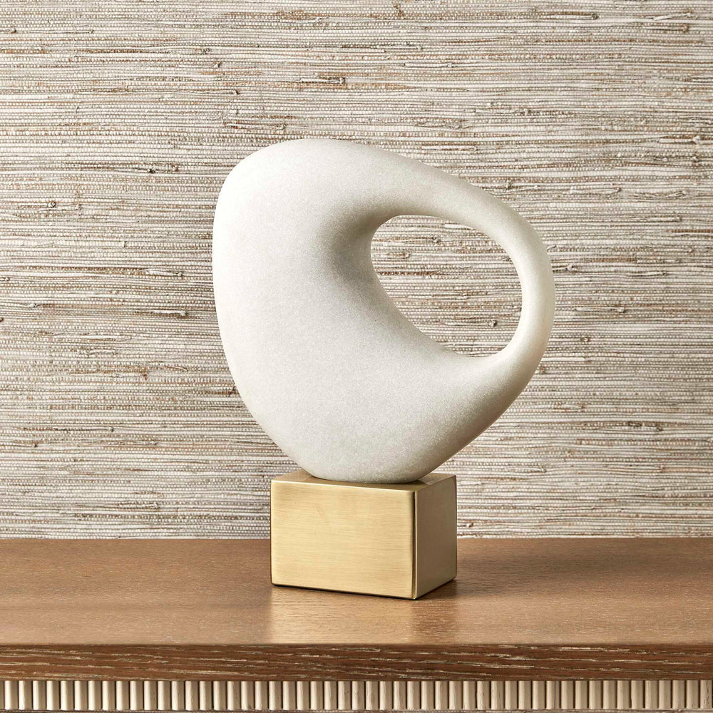 Lounging Stone - Sculpture - White / Gold