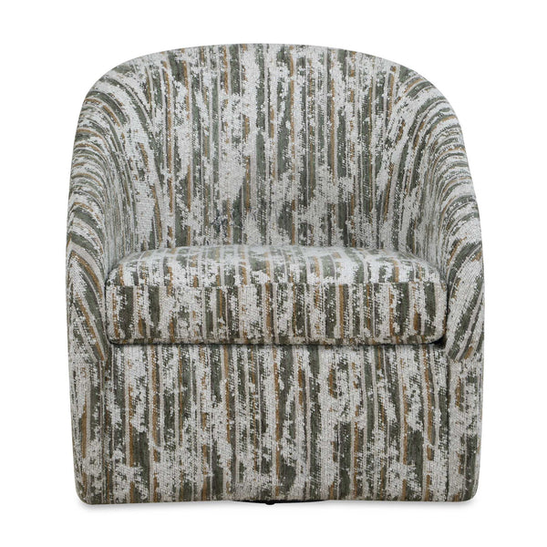 Mari - Boucle Swivel Chair - Green / White