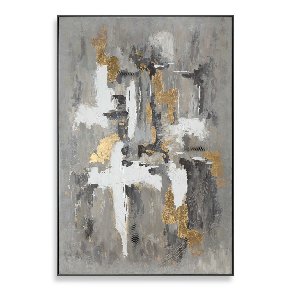 Crossover - Hand Painted Canvas - Black / Gold / Gray