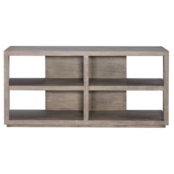 Haven - Long Sofa Table - Gray / Woodtone