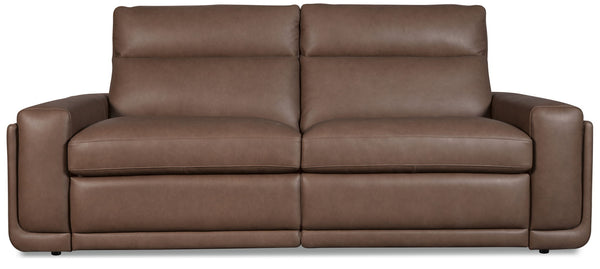 MS - Simone ZG 2 over 2 Power Sofa With Power Headrest and BT speaker - Brown