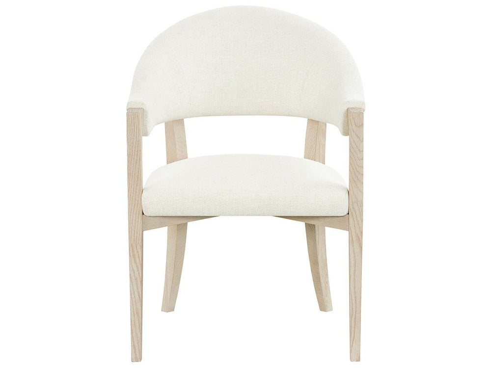Velora - Arm Chair - White / Light Brown
