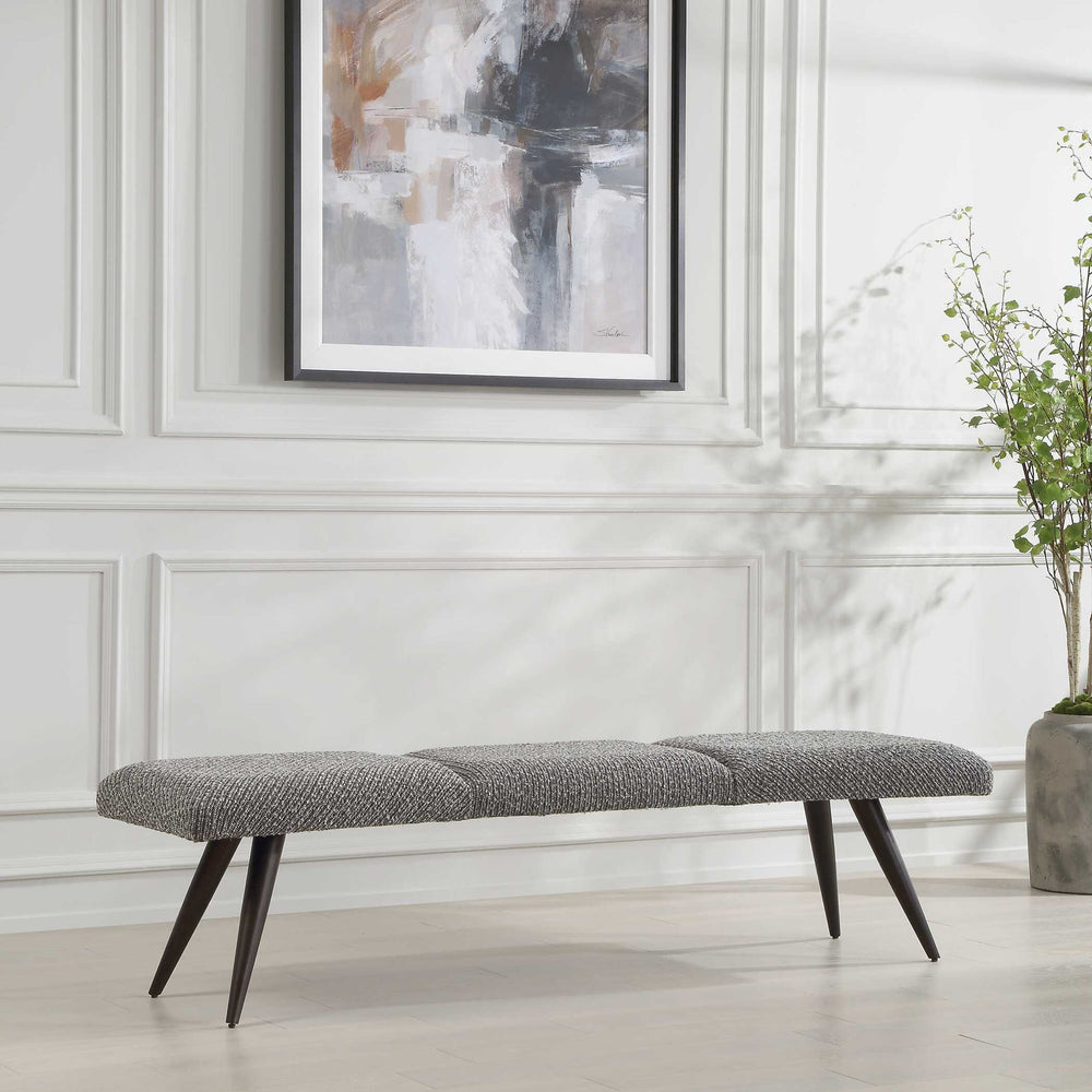 Bowtie - Charcoal Fabric Bench