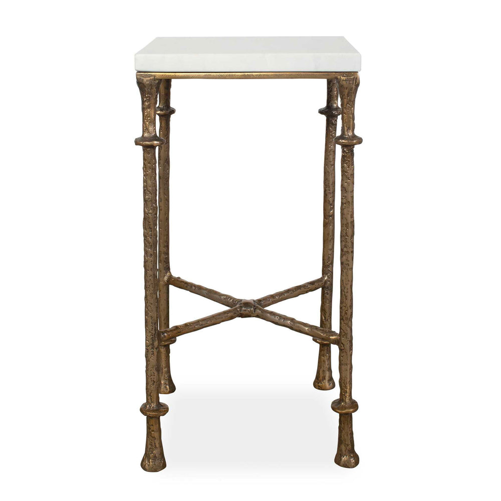 Penelope - Marble Accent Table - Brass / White