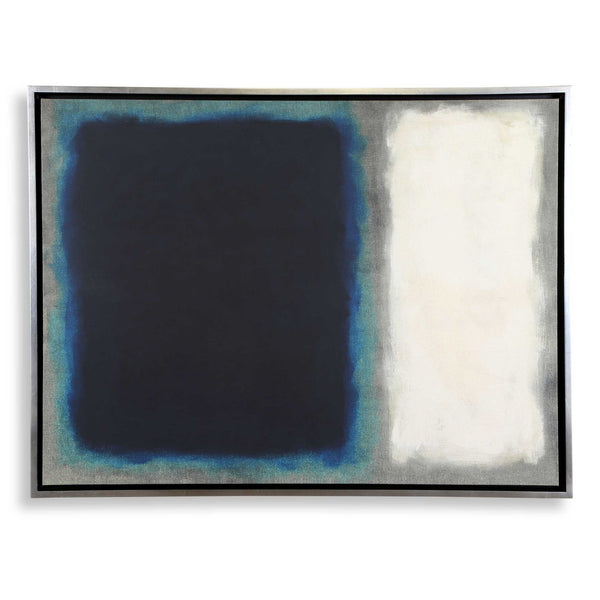 Solstice 1 - Framed Canvas - Black / Blue / Gray
