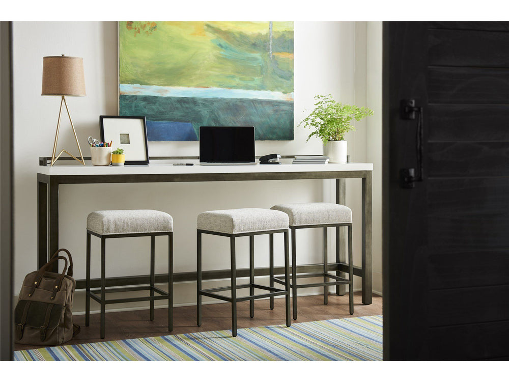 Curated - Essence Console Table With Stools - White