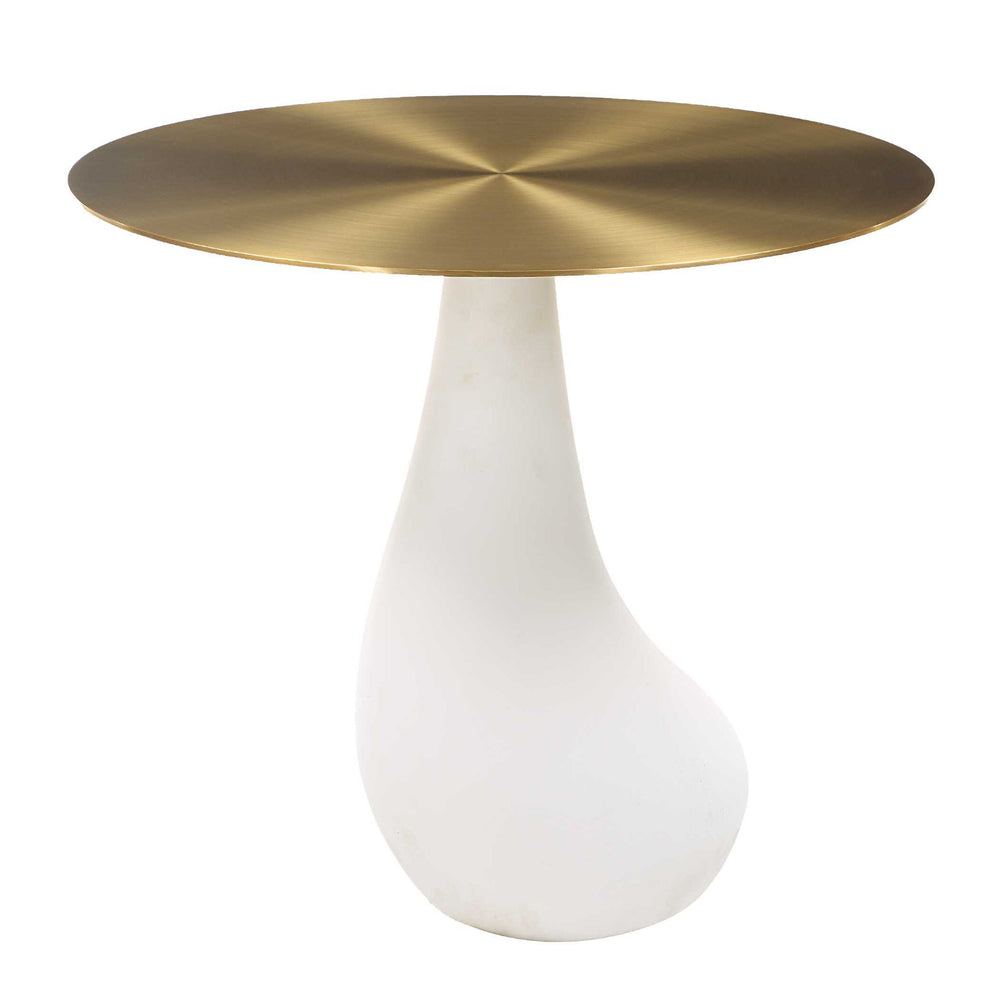 Ghost - Accent Table - Brass / White